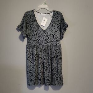 Gray Patterned Maxi Dress